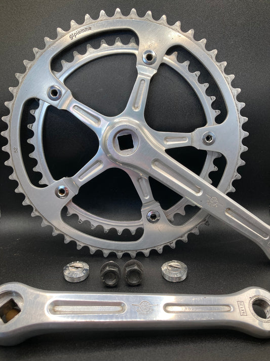 Gipiemme Dual Sprint crankset. 52/42, 165mm. Vintage crankset.