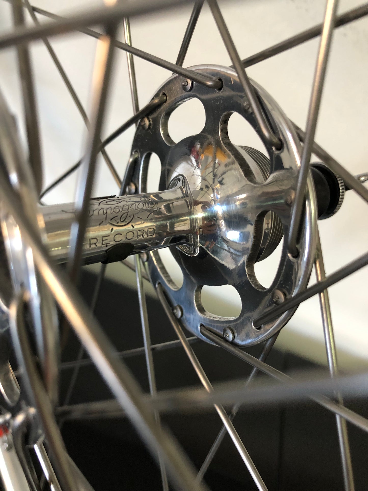 Ruote corsa Campagnolo Record flangia grande, Mavic Monthlery Pro. Tubolari