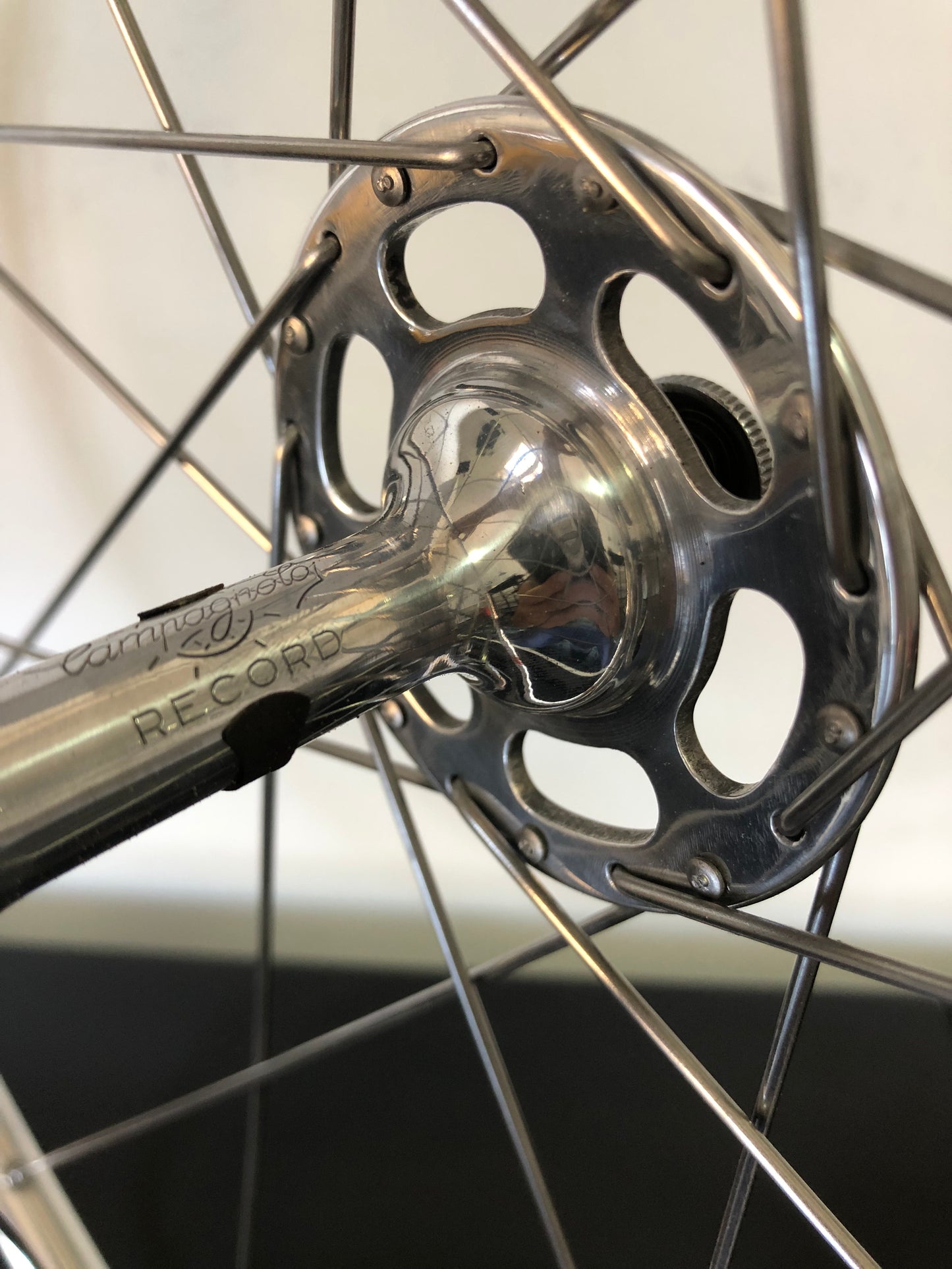 Ruote corsa Campagnolo Record flangia grande, Mavic Monthlery Pro. Tubolari