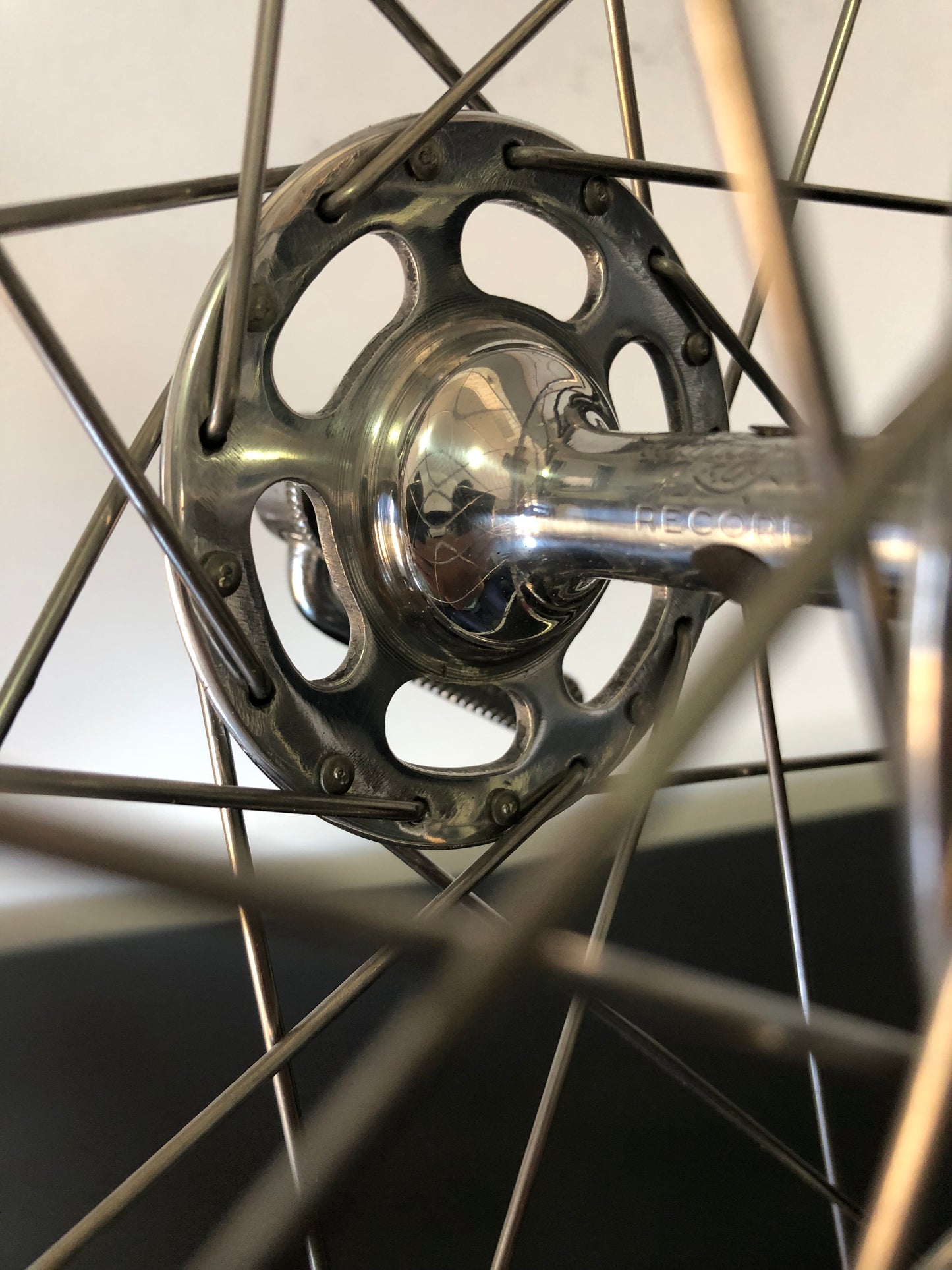 Ruote corsa Campagnolo Record flangia grande, Mavic Monthlery Pro. Tubolari