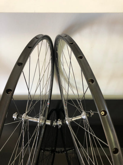 Ruote corsa, cerchi Nisi Laser su mozzi Campagnolo Record; Tubolari, 700c.