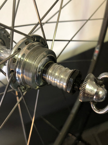 Ruote corsa, cerchi Nisi Laser su mozzi Campagnolo Record; Tubolari, 700c.